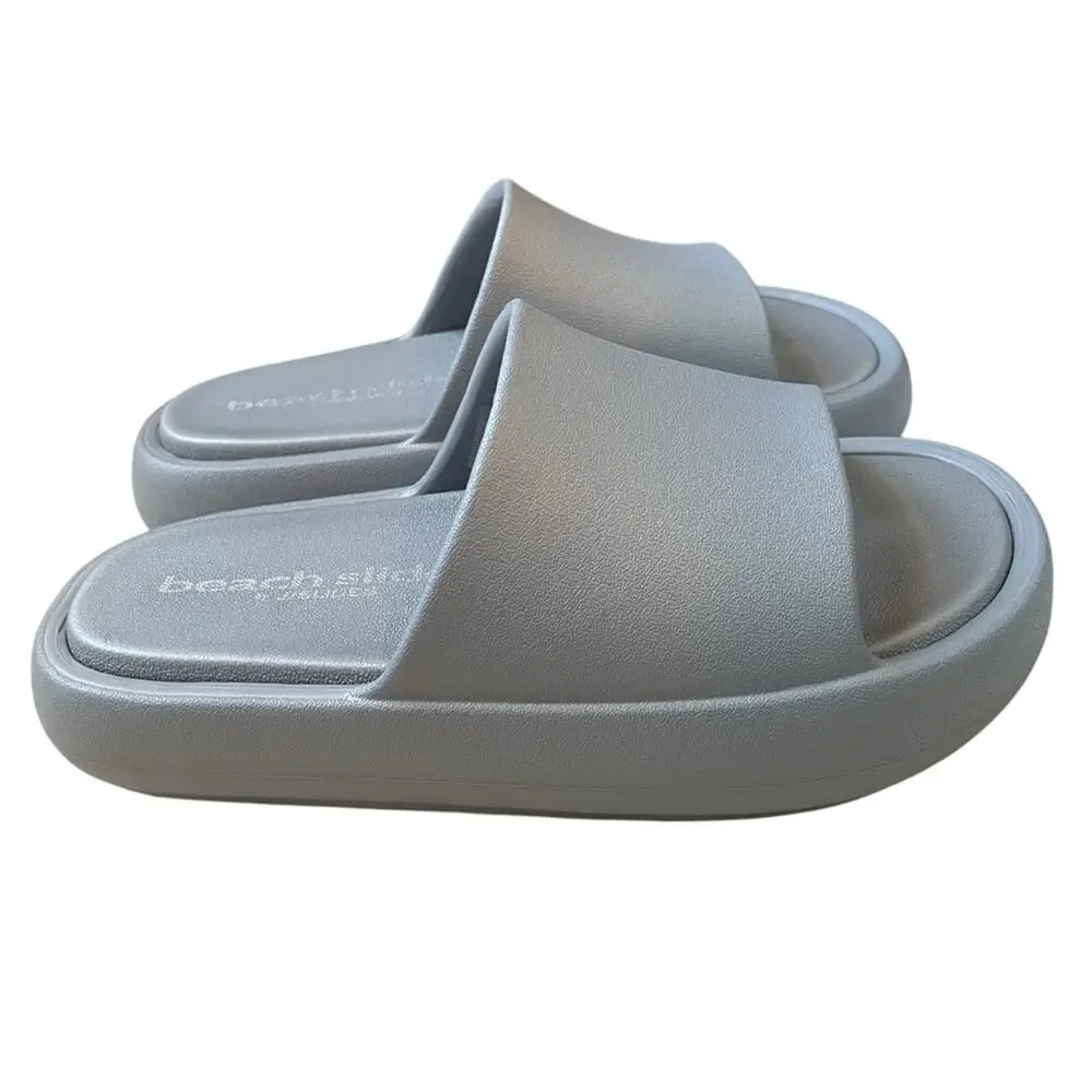 J Slides Squish Gray‎ Beach Slides Size 6 NWT